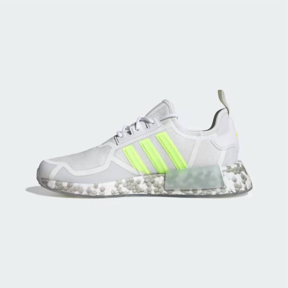 NEW ADIDAS men's nmd r1 sneaker in cloud white / solar yellow / cloud white